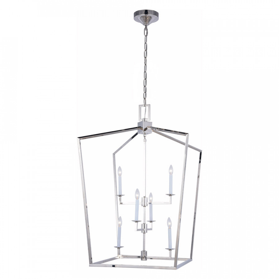 Elegant Urban Classic Denmark Collection 4-Light Pendant Lamp - Polished Nickel, L 29" (1512D29PN)