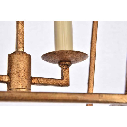 Elegant Urban Classic Denmark Collection 4-Light Pendant Lamp - Golden Iron, L 9.5" (1512D9GI)