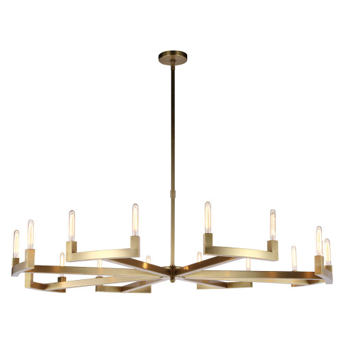 Elegant Urban Classic Chandelier - Burnished Brass, L 72" (1535G72BB)