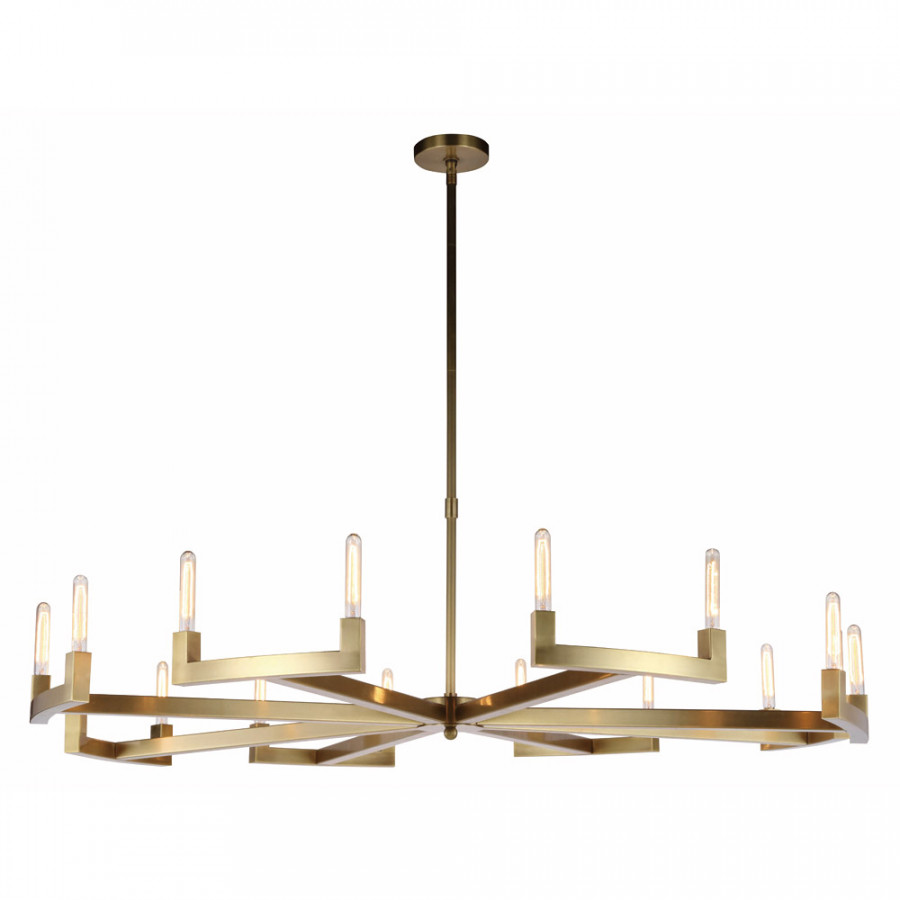 Elegant Urban Classic Chandelier - Burnished Brass, L 72" (1535G72BB)