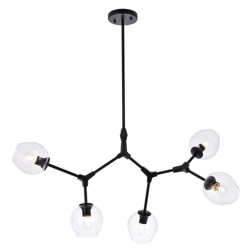 Elegant Cavoli 5 Lights Chandelier - Black (1712D42BK)
