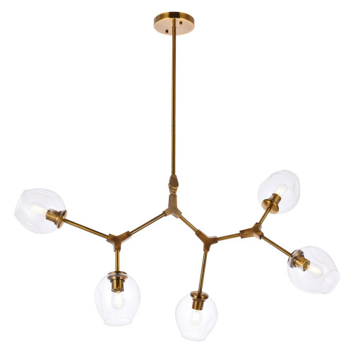 Elegant Cavoli 5 Lights Chandelier - Brass (1712D42BR)