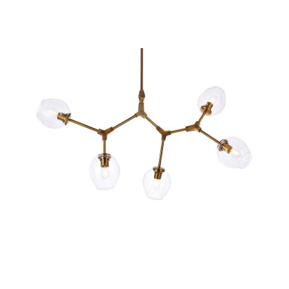 Elegant Cavoli 5 Lights Chandelier - Brass (1712D42BR)