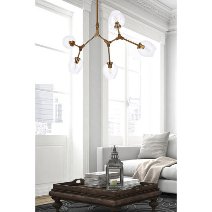 Elegant Cavoli 5 Lights Chandelier - Brass (1712D42BR)