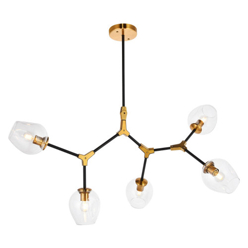Elegant Cavoli 5 Lights Chandelier - Light Antique Brass (1712D42LAB)