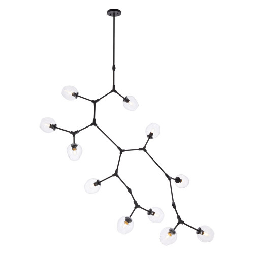 Elegant Urban Classic Cavoli 11 Lights Chandelier - Black, L 73" (1712G73BK)