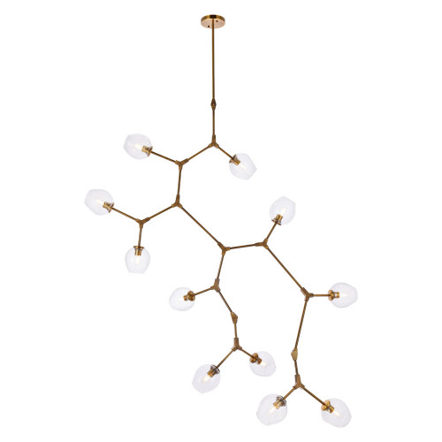 Elegant Urban Classic Cavoli 11 Lights Chandelier - Brass, L 73" (1712G73BR)