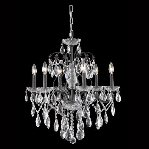Elegant St. Francis 6 Lights Chandelier - Dark Bronze, L 24" (2016D24DB-RC)