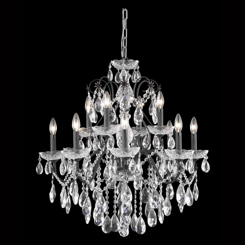 Elegant St. Francis 6 Lights Chandelier - Dark Bronze, L 28" (2016D28DB-RC)