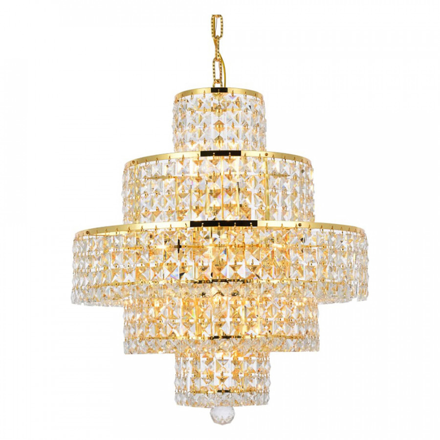 Elegant Maxim 13 Lights Chandelier - Gold, L 20" (2039D20G-RC)