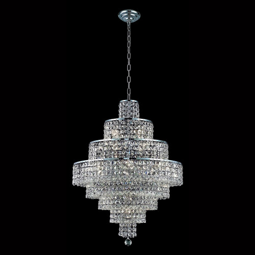Elegant Maxim 13 Lights Chandelier - Chrome, L 26" (2039D26C-RC)