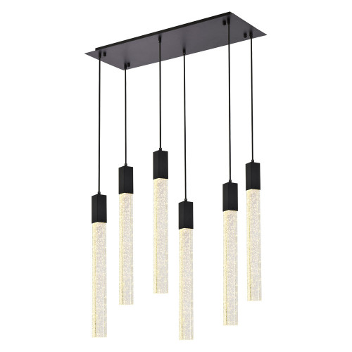 Elegant Pendant Light - Black, L 12" (2066D32BK)
