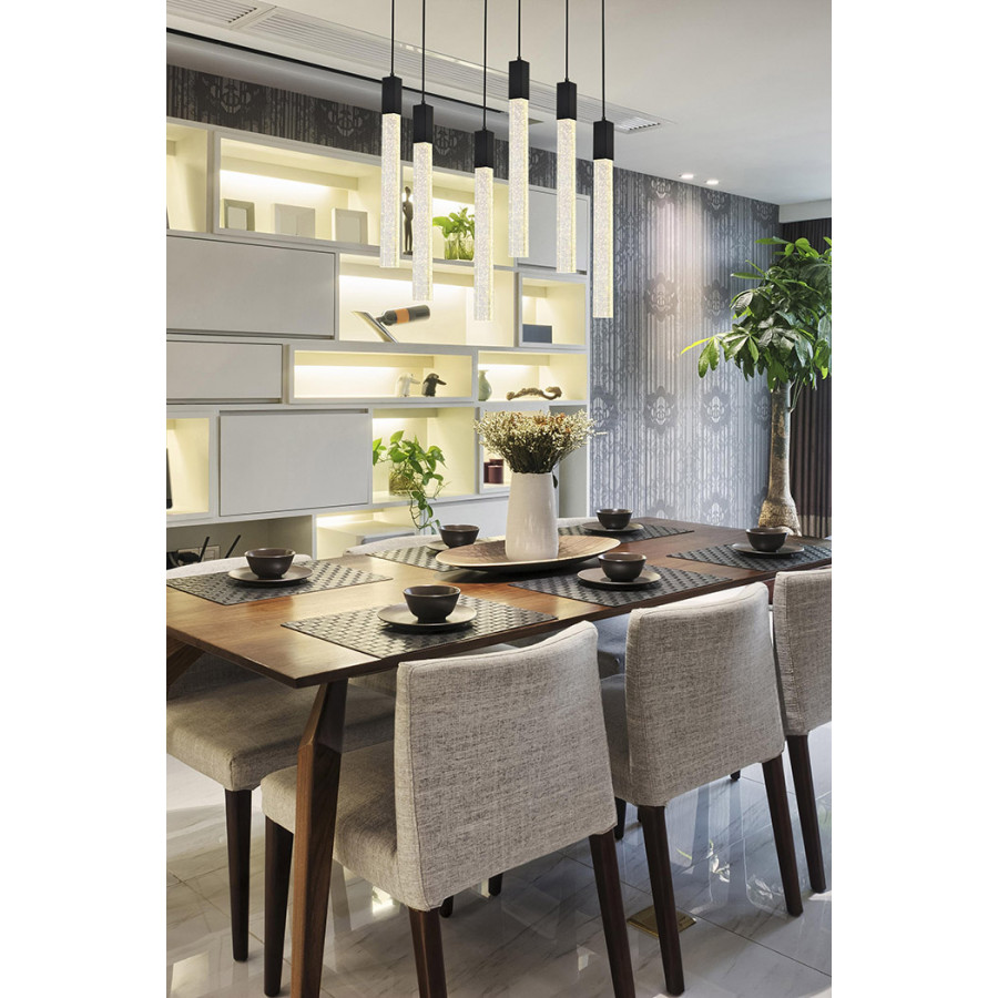 Elegant Pendant Light - Black, L 12" (2066D32BK)