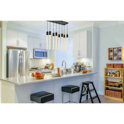 Elegant Pendant Light - Black, L 12" (2066D36BK)