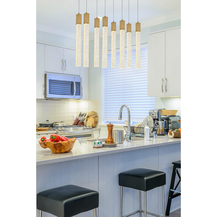 Elegant Pendant Light - Satin Gold, L 12" (2066D36SG)