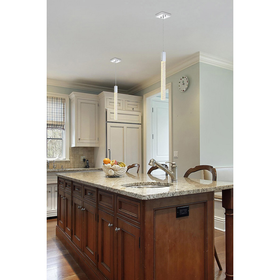 Elegant Pendant Light - Chrome, L 5" (2066D5C)