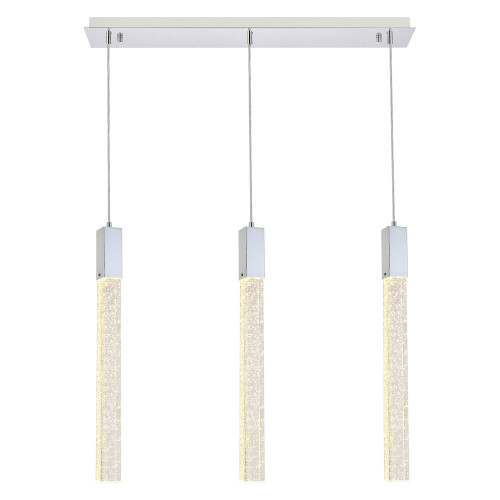 Elegant Zenon 2 Lights Flush Mount Ceiling Fixture - Chrome, L 32" (2066S32C)