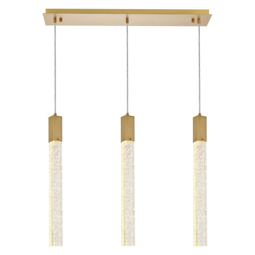 Elegant Zenon 2 Lights Flush Mount Ceiling Fixture - Satin Gold, L 32" (2066S32SG)