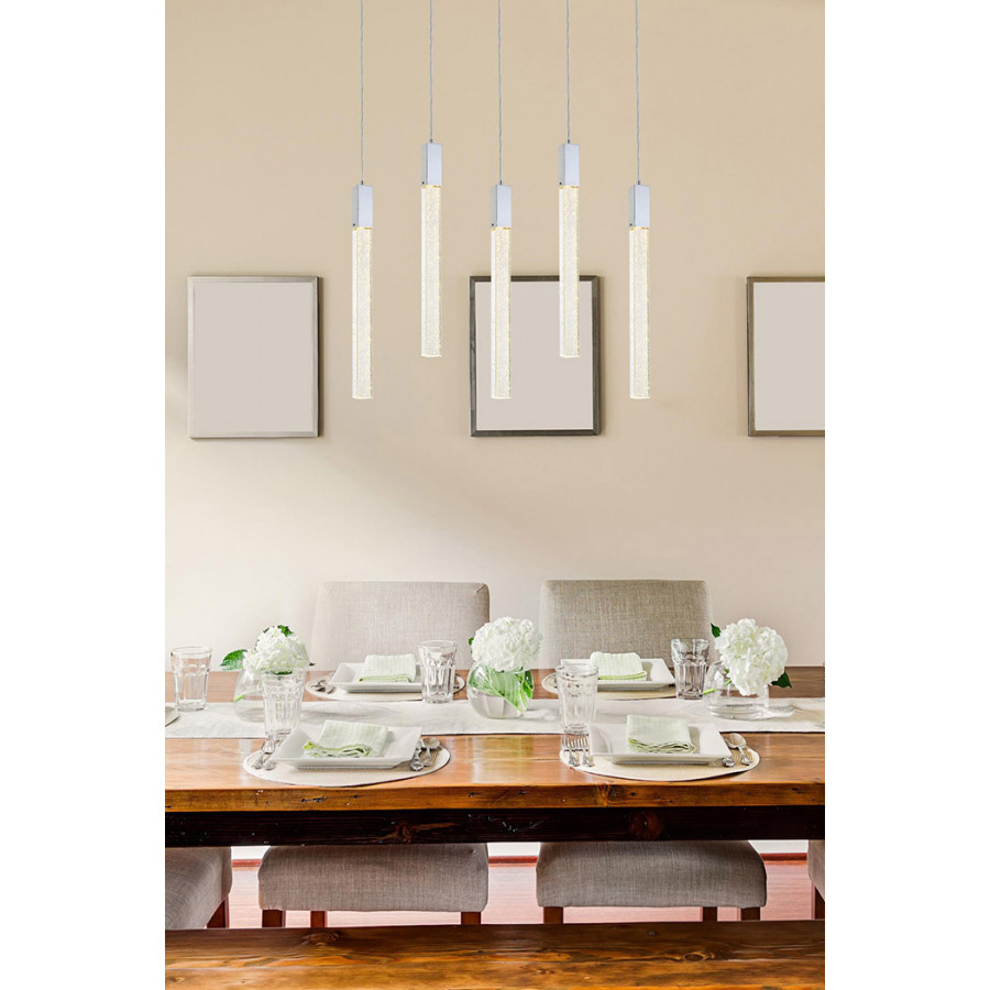 Elegant Zenon 2 Lights Flush Mount Ceiling Fixture - Chrome, L 36" (2066S36C)