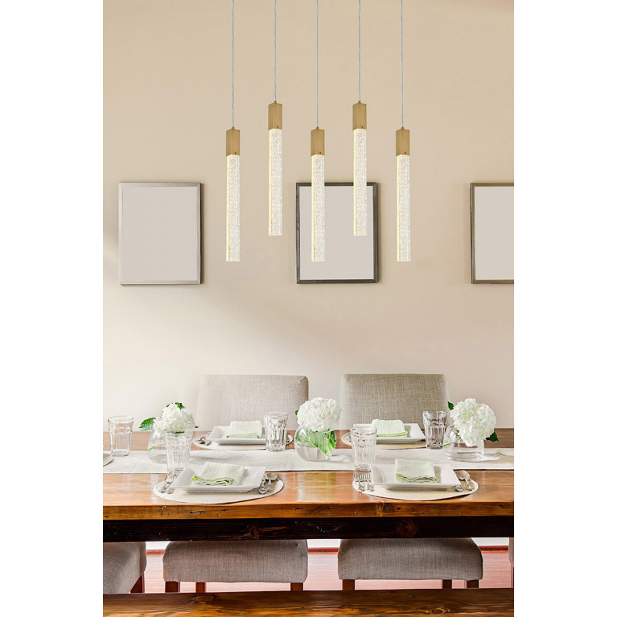 Elegant Zenon 2 Lights Flush Mount Ceiling Fixture - Satin Gold, L 36" (2066S36SG)