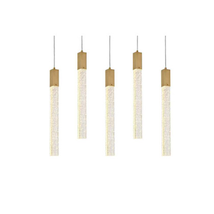 Elegant Zenon 2 Lights Flush Mount Ceiling Fixture - Satin Gold, L 36" (2066S36SG)