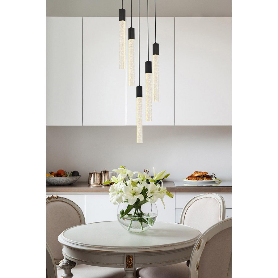 Elegant Pendant Light - Black, L 20" (2067D20BK)