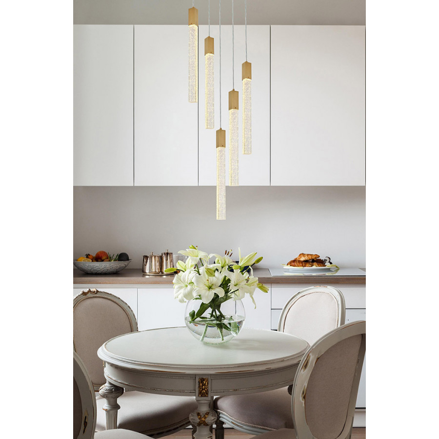 Elegant Pendant Light - Satin Gold, L 20" (2067D20SG)
