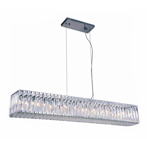 Elegant Invisible Linear 11 Lights Crystal Chandelier - Chrome, L 48" (2117G48C-RC)