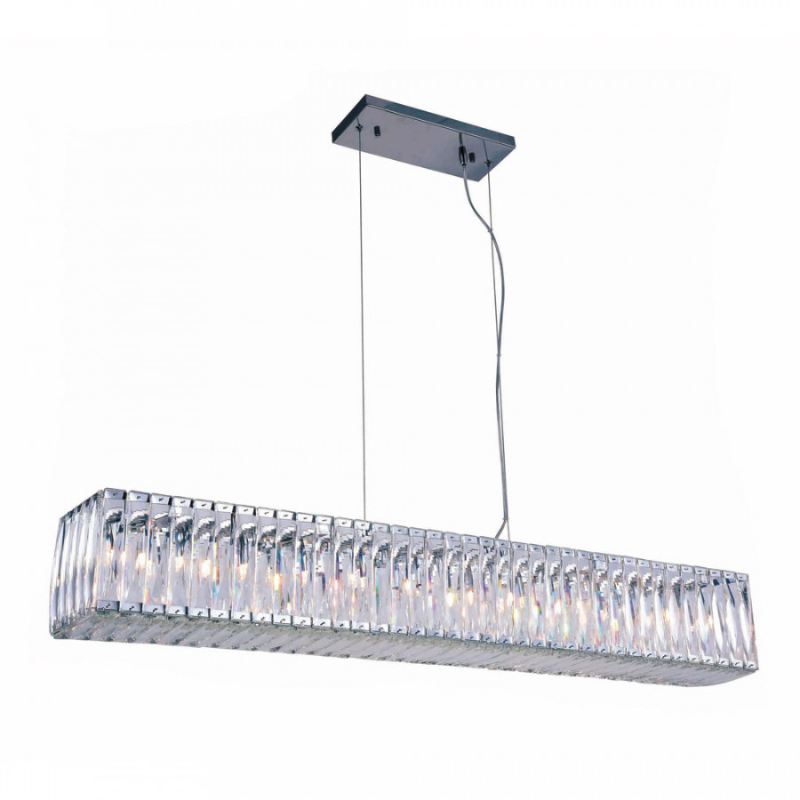 Elegant Invisible Linear 11 Lights Crystal Chandelier - Chrome, L 48" (2117G48C-RC)