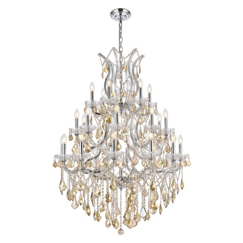 Elegant Hinkley Outdoor Porter - Chrome/Golden Teak, L 38" (2800D38C-GT-RC)