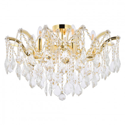 Elegant Maria Theresa 4 Light Flush Mount - Gold, L 24" (2800F24G-RC)