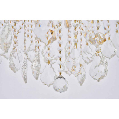 Elegant Maria Theresa 4 Light Flush Mount - Gold, L 24" (2800F24G-RC)