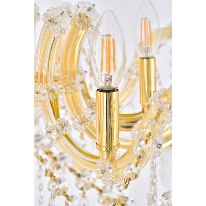 Elegant Maria Theresa 4 Light Flush Mount - Gold, L 24" (2800F24G-RC)