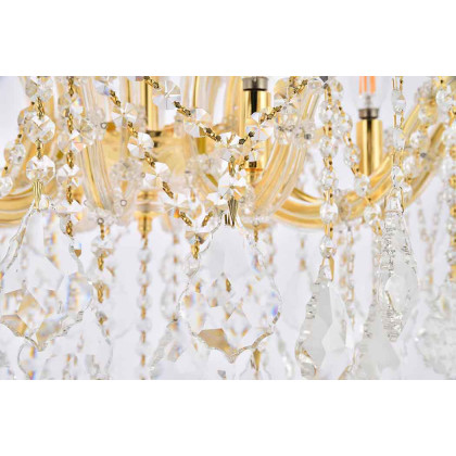 Elegant Maria Theresa 4 Light Flush Mount - Gold, L 24" (2800F24G-RC)