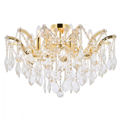 Elegant Maria Theresa 4 Light Flush Mount - Gold, L 24" (2800F24G-RC)