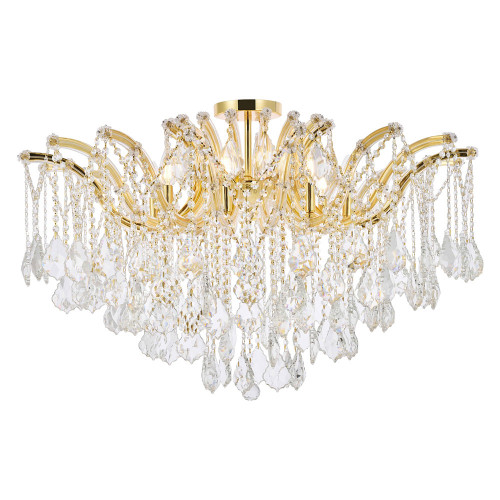 Elegant Maria Theresa 4 Light Flush Mount - Gold, L 36" (2800F36G-RC)
