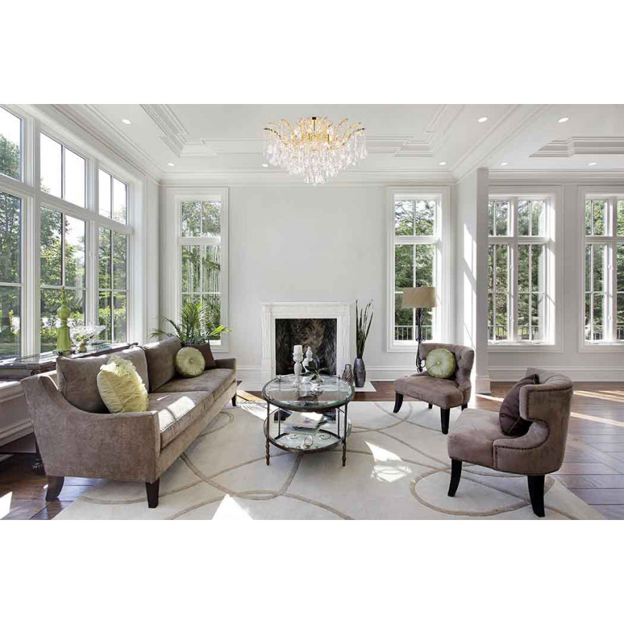 Elegant Maria Theresa 4 Light Flush Mount - Gold, L 36" (2800F36G-RC)