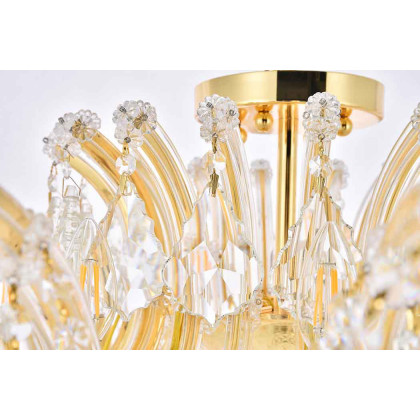 Elegant Maria Theresa 4 Light Flush Mount - Gold, L 36" (2800F36G-RC)