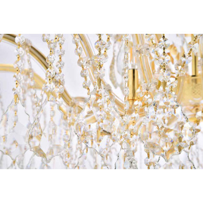 Elegant Maria Theresa 4 Light Flush Mount - Gold, L 36" (2800F36G-RC)