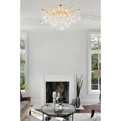 Elegant Maria Theresa 4 Light Flush Mount - Gold, L 36" (2800F36G-RC)