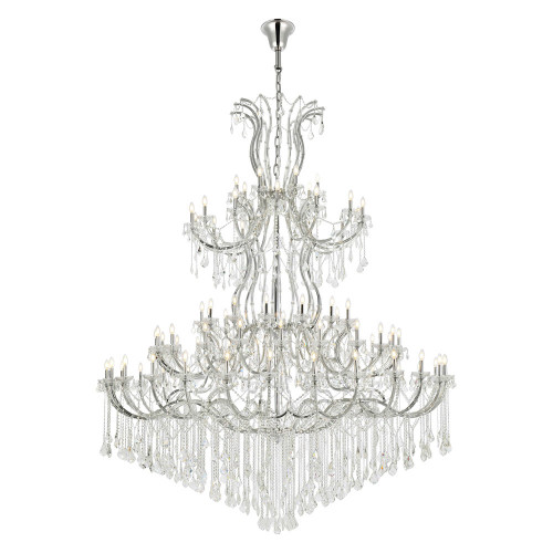 Elegant Maria Theresa 41 Light Chandelier - Chrome, L 96" (2800G120C-RC)