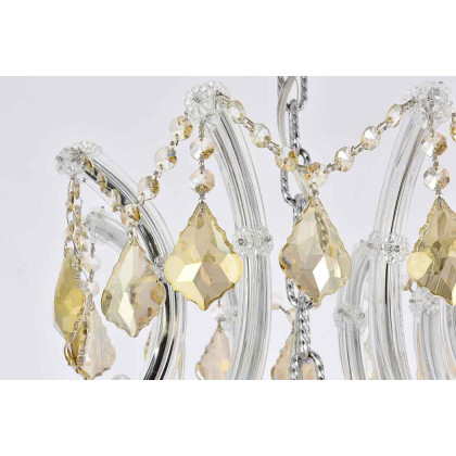 Elegant Maria Theresa 41 Light Chandelier - Chrome/Golden Teak, L 44" (2800G44C-GT-RC)