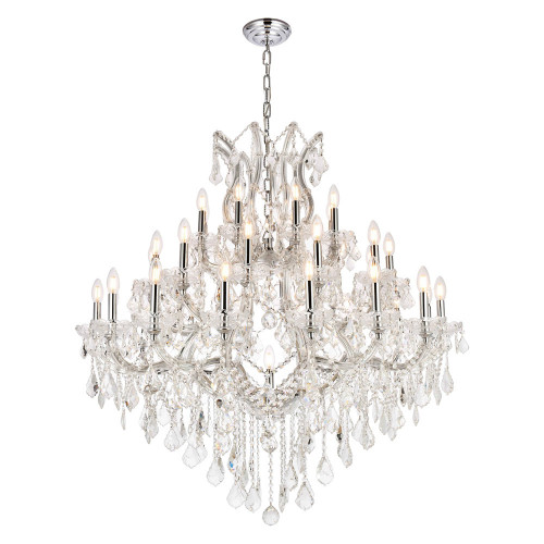 Elegant Maria Theresa 41 Light Chandelier - Chrome, L 44" (2800G44C-RC)