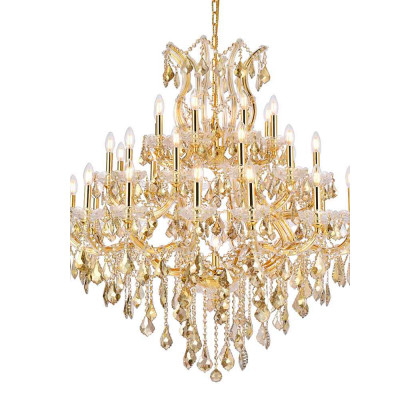 Elegant Maria Theresa 41 Light Chandelier - Gold/Golden Teak, L 44" (2800G44G-GT-RC)