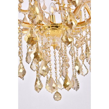 Elegant Maria Theresa 41 Light Chandelier - Gold/Golden Teak, L 44" (2800G44G-GT-RC)