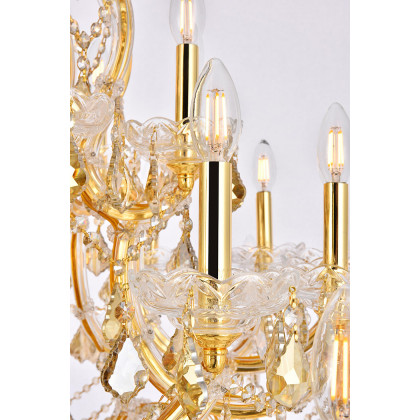 Elegant Maria Theresa 41 Light Chandelier - Gold/Golden Teak, L 44" (2800G44G-GT-RC)