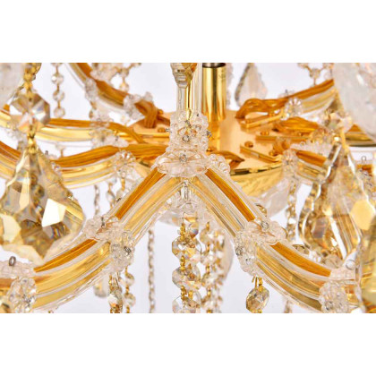 Elegant Maria Theresa 41 Light Chandelier - Gold/Golden Teak, L 44" (2800G44G-GT-RC)