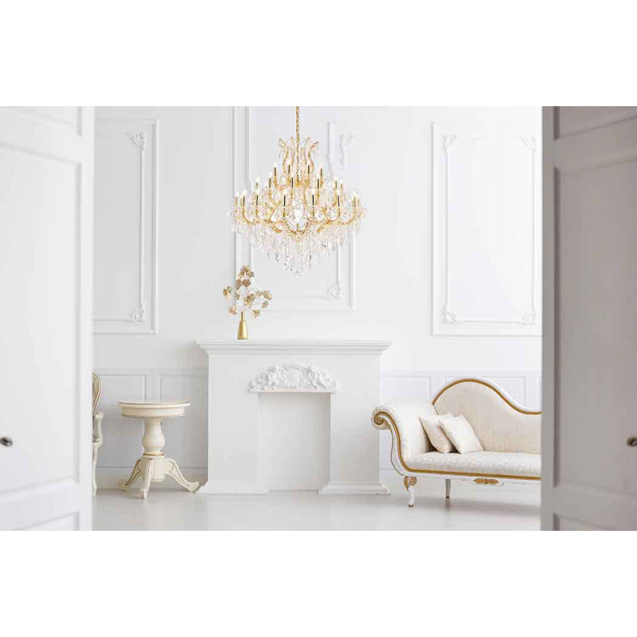 Elegant Maria Theresa 41 Light Chandelier - Gold, L 44" (2800G44G-RC)