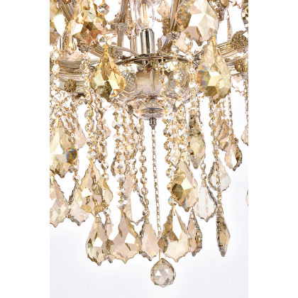 Elegant Maria Theresa 41 Light Chandelier - Golden Teak, L 44" (2800G44GT-GT-RC)