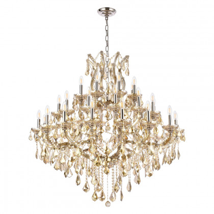 Elegant Maria Theresa 41 Light Chandelier - Golden Teak, L 44" (2800G44GT-GT-RC)